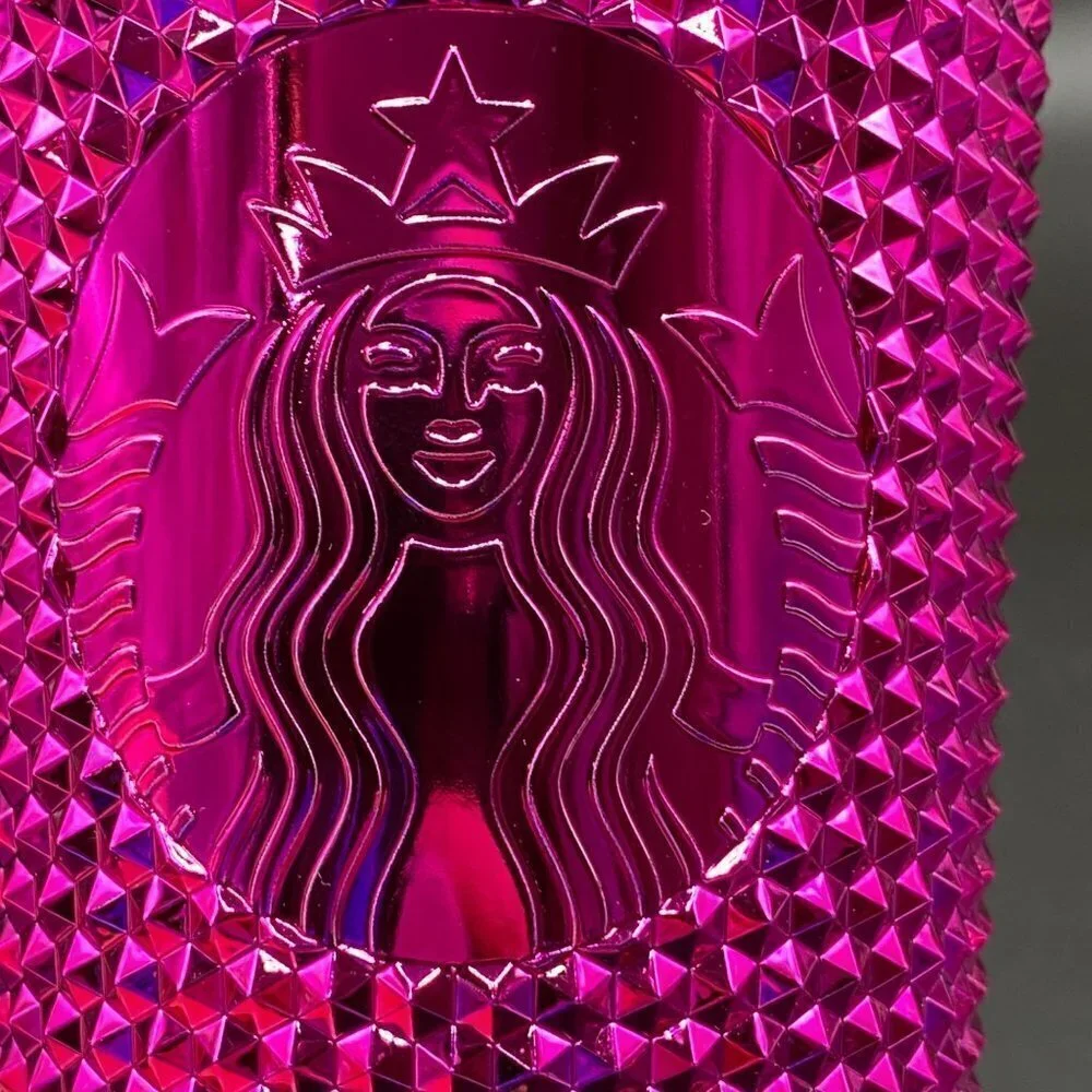 2021 Starbucks Sangria Pink Chrome Studded Venti 24oz Tumbler